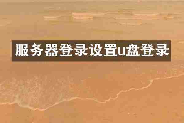 服务器登录设置u盘登录