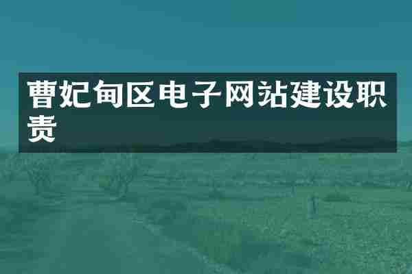 曹妃甸区电子网站建设职责
