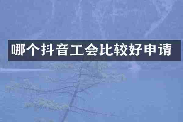哪个抖音工会比较好申请
