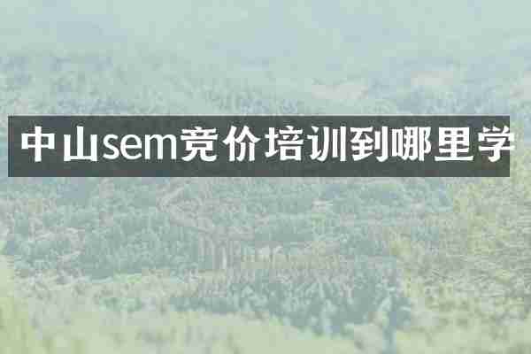 中山sem竞价培训到哪里学