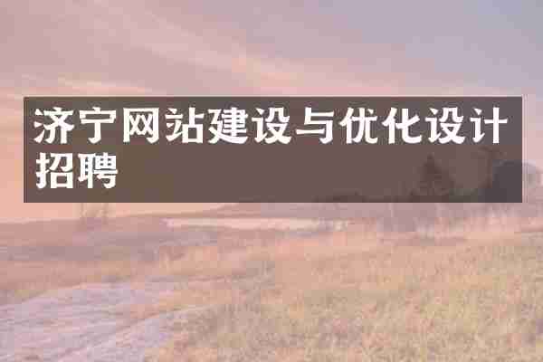 济宁网站建设与优化设计招聘