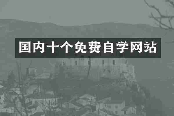 国内十个免费自学网站