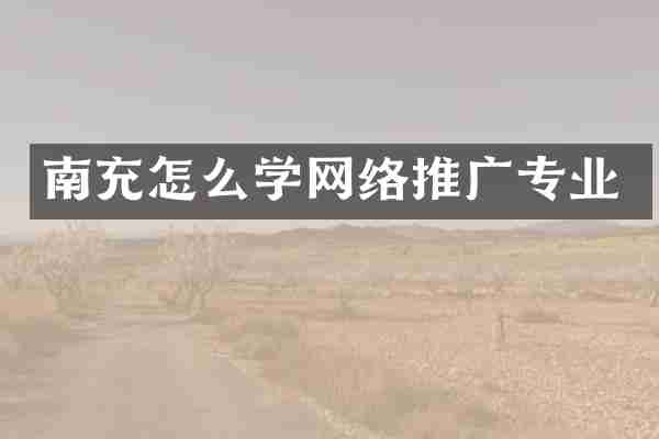 南充怎么学网络推广专业