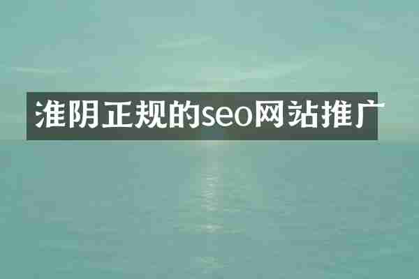 淮阴正规的seo网站推广