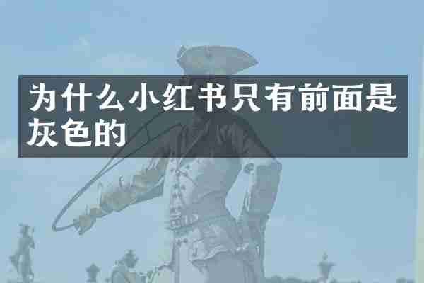 为什么小红书只有前面是灰色的