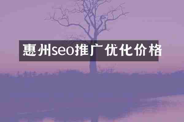 惠州seo推广优化价格