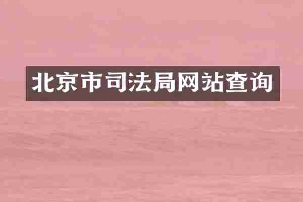 北京市司法局网站查询