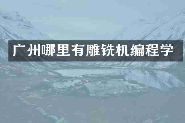 广州哪里有雕铣机编程学