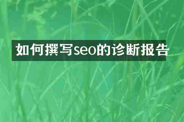 如何撰写seo的诊断报告