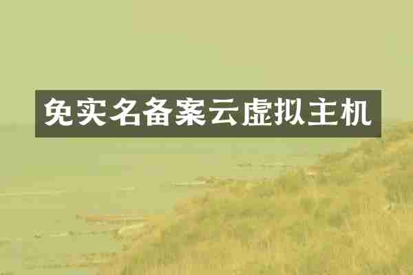免实名备案云虚拟主机