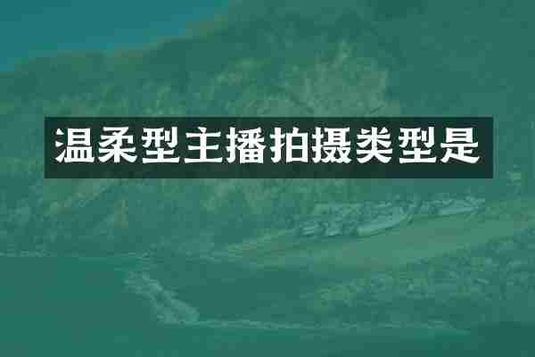 温柔型主播拍摄类型是