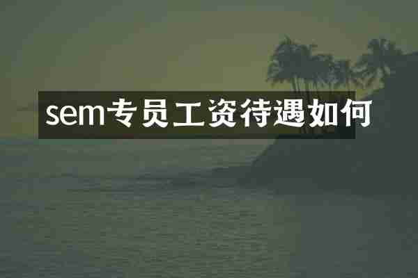 sem专员工资待遇如何
