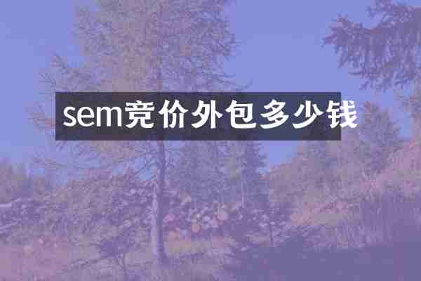 sem竞价外包多少钱