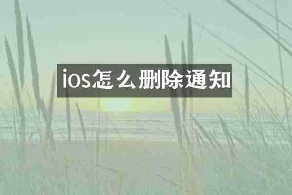 ios怎么删除通知