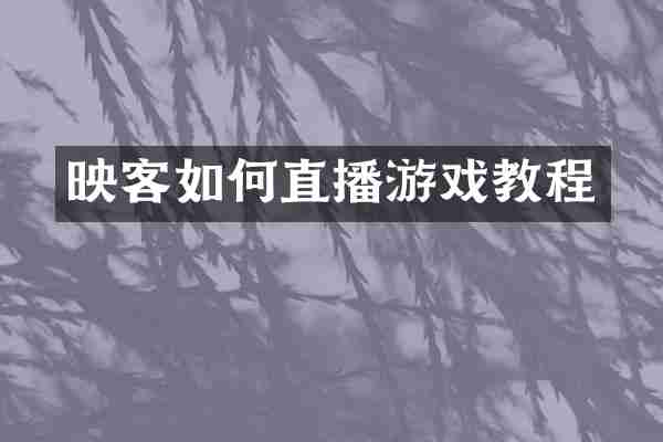 映客如何直播游戏教程