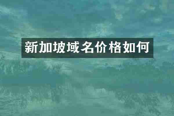 新加坡域名价格如何