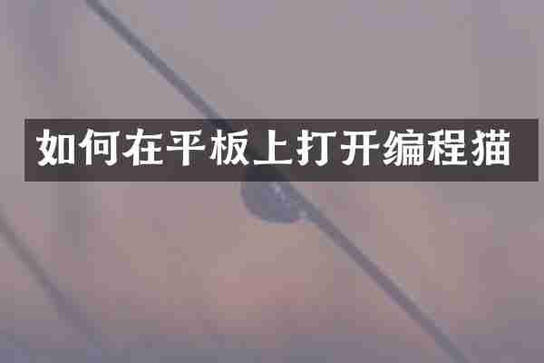 如何在平板上打开编程猫