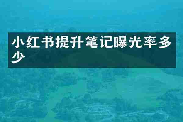 小红书提升笔记曝光率多少