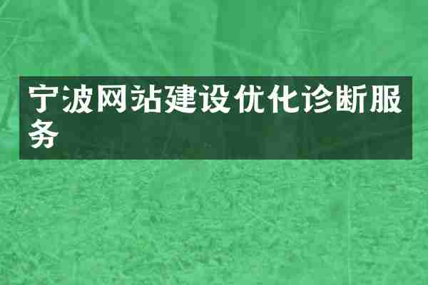 宁波网站建设优化诊断服务