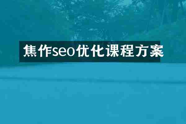 焦作seo优化课程方案