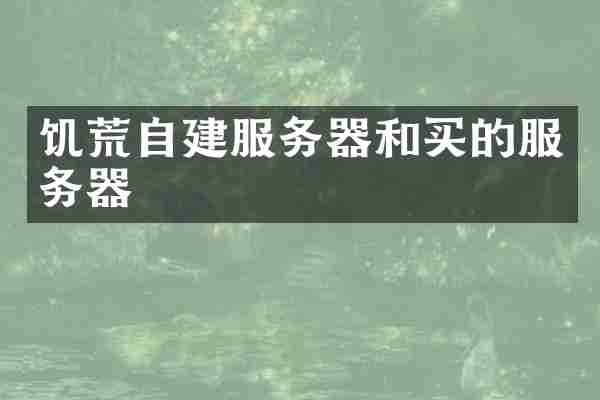 饥荒自建服务器和买的服务器