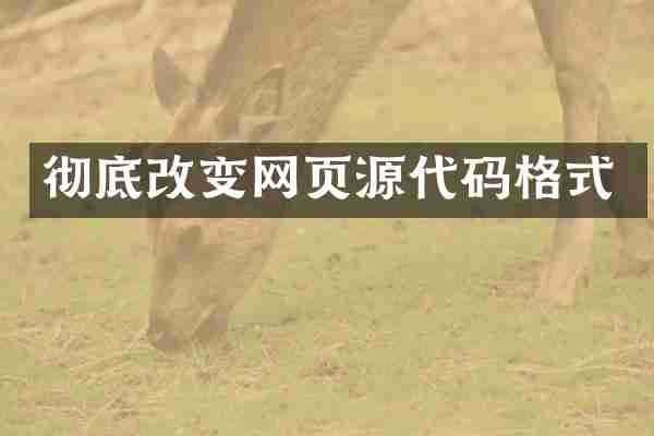 彻底改变网页源代码格式