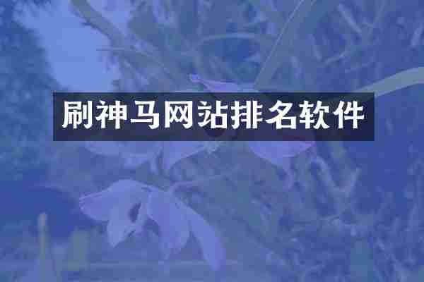 刷神马网站排名软件