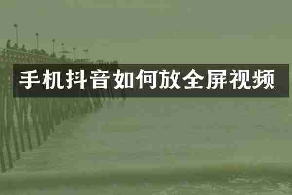 手机抖音如何放全屏视频