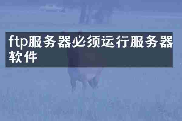 ftp服务器必须运行服务器软件