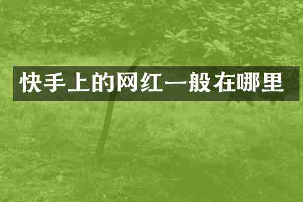 快手上的网红一般在哪里