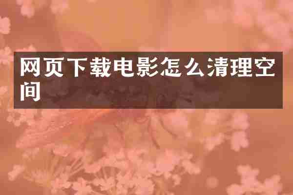 网页下载电影怎么清理空间
