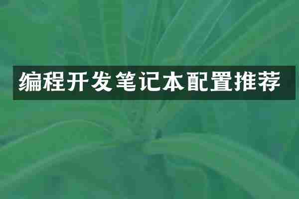 编程开发笔记本配置推荐