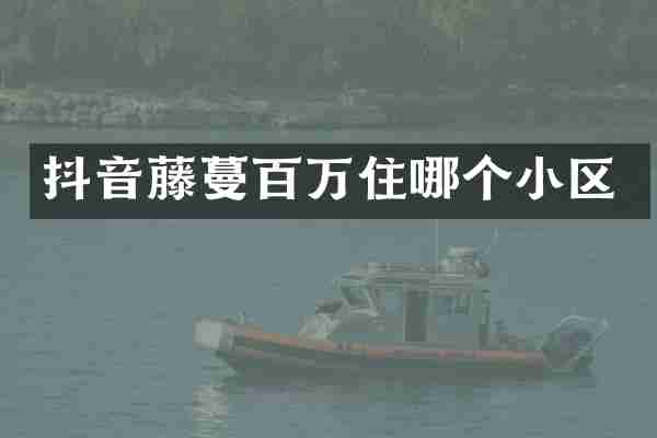 抖音藤蔓百万住哪个小区
