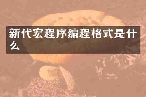 新代宏程序编程格式是什么