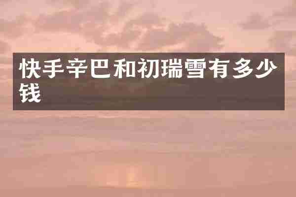 快手辛巴和初瑞雪有多少钱