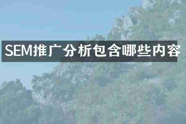 SEM推广分析包含哪些内容