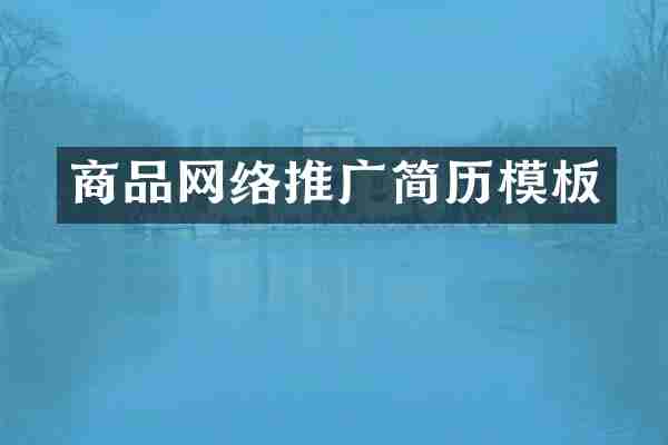 商品网络推广简历模板