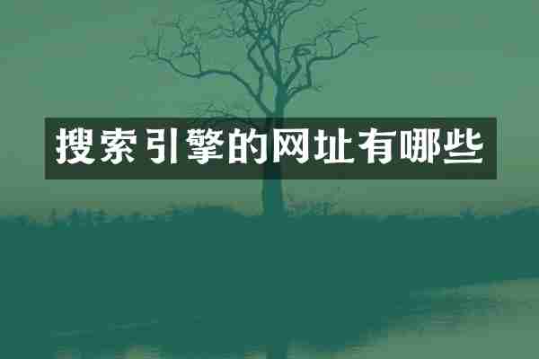 搜索引擎的网址有哪些