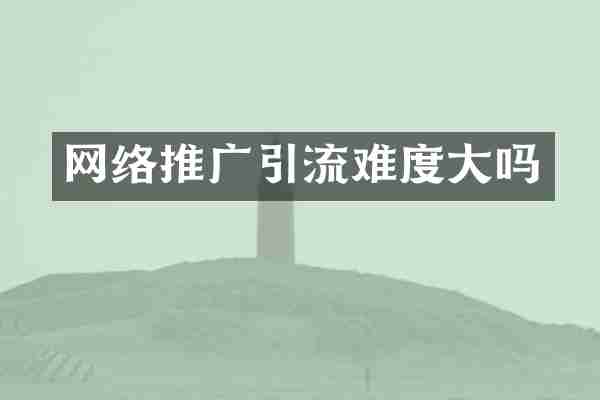 网络推广引流难度大吗