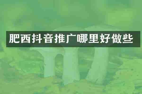 肥西抖音推广哪里好做些