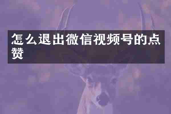 怎么退出微信视频号的点赞