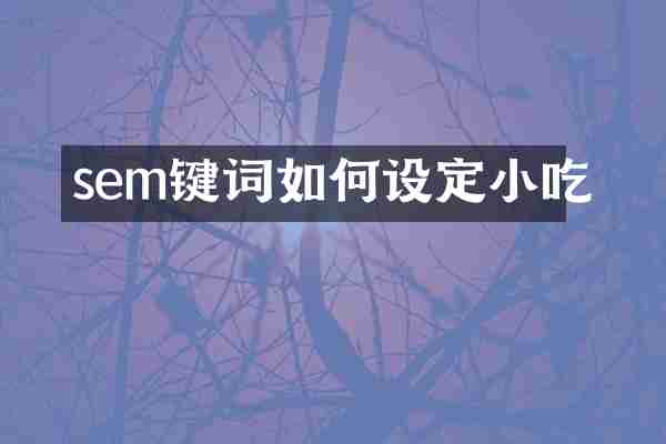 sem键词如何设定小吃