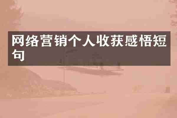网络营销个人收获感悟短句