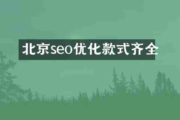 北京seo优化款式齐全