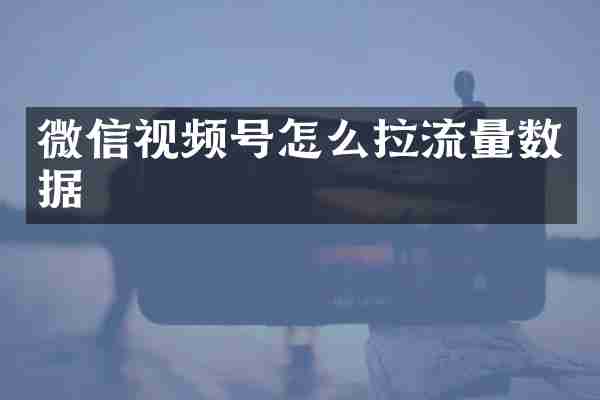 微信视频号怎么拉流量数据