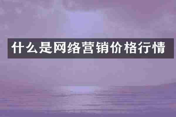 什么是网络营销价格行情