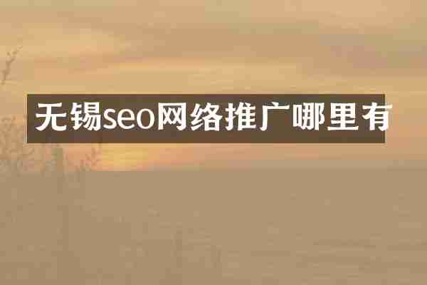 无锡seo网络推广哪里有