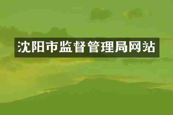 沈阳市监督管理局网站