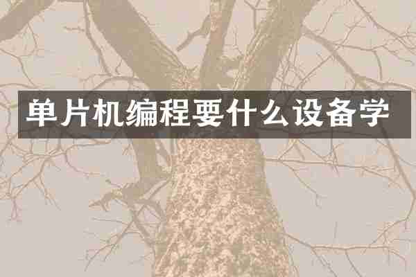 单片机编程要什么设备学