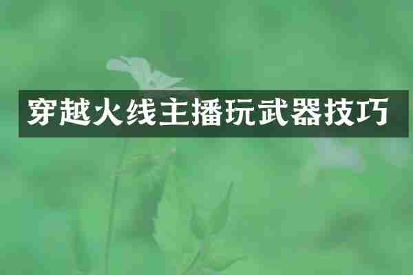 穿越火线主播玩武器技巧